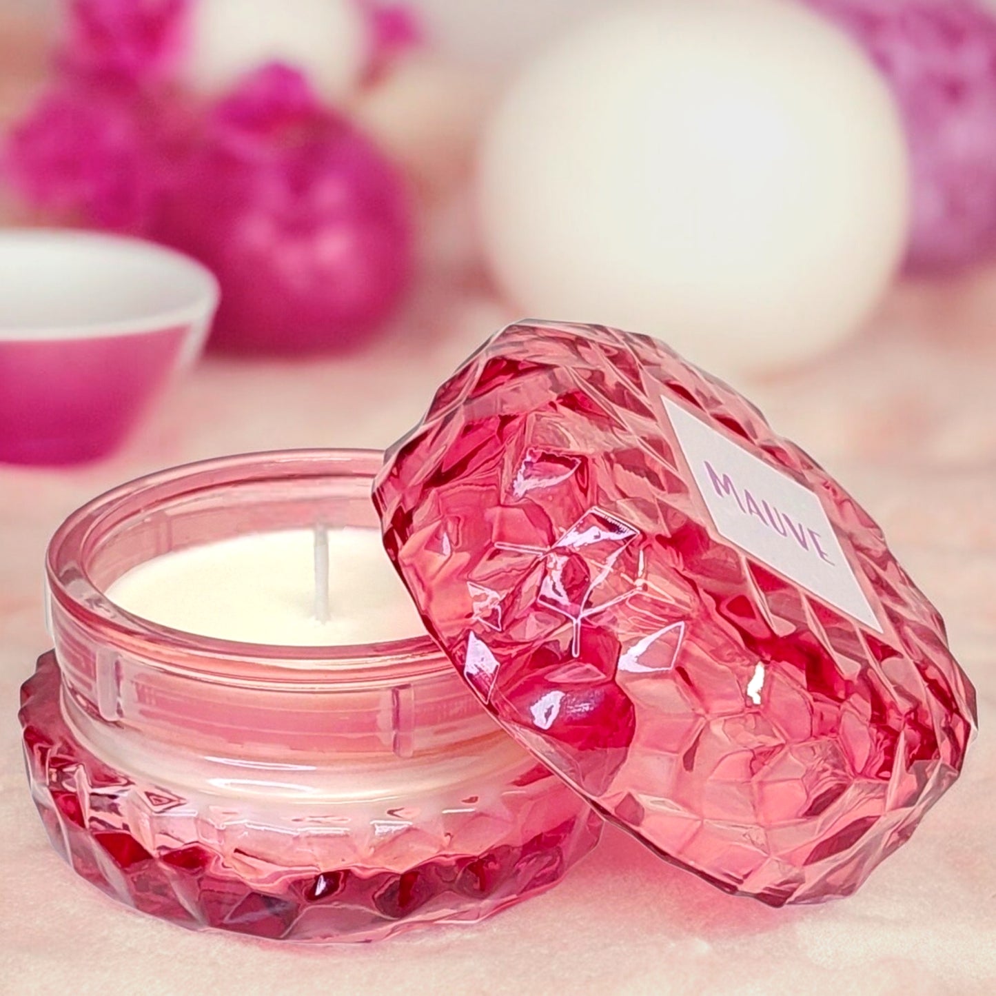 Scented Candle in Pink Diamond Macaron Jar - choose your fragrance